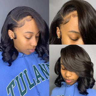 Brazilian Lace Frontal  Body Wave Short Bob Wig