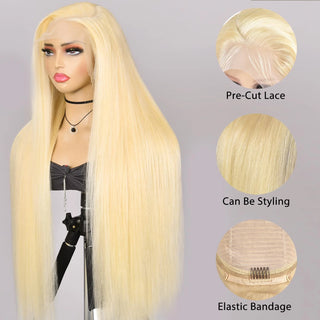 613 Honey Blonde Virgin Brazilian Straight Lace Front Wig