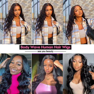 Virgin Brazilian Body Wave Lace Frontal Wig 13x 6, 13x4, 4x4