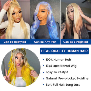 613 Honey Blonde Virgin Brazilian Straight Lace Front Wig