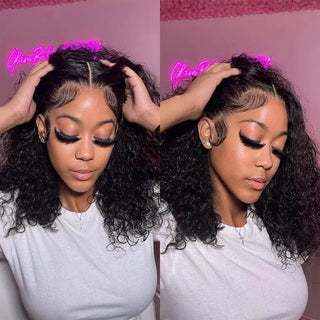 Virgin Brazilian Kinky Curly 13x4 Short Bob Lace Front Wig