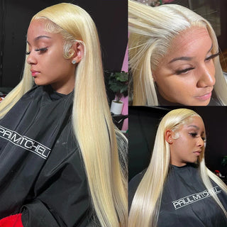 613 Honey Blonde Virgin Brazilian Straight Lace Front Wig