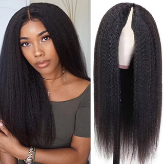 Virgin Brazilian Kinky Straight U V Part Wig