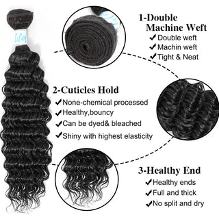 12A Brazilian Deep Wave Human Hair Bundles