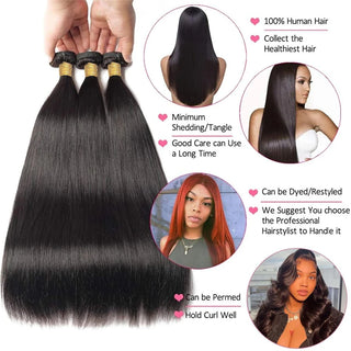 Virgin Brazilian Straight Bundle- 3 Bundles or 1PC