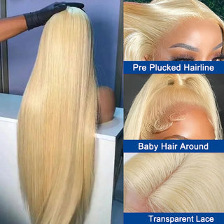 613 Honey Blonde Virgin Brazilian Straight Lace Front Wig